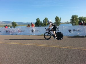 Me and my fancy bike starting the bike course. Not pictured...the glare I gave Danielle when I mounted my bike that said, "I can't believe I swam that slow."