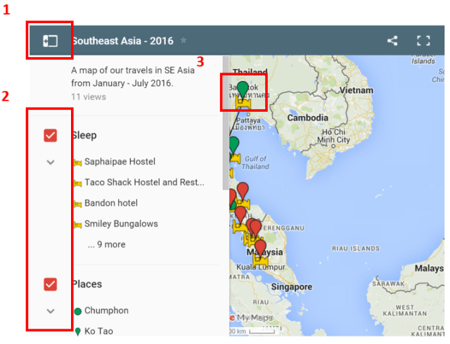 Travels Map Screenshot