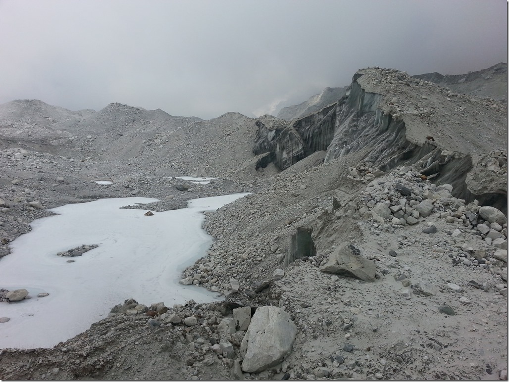 Rock strewn glacier in Nepal