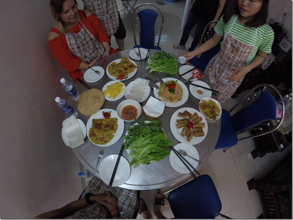 The meal we prepared during our cooking class in Danang