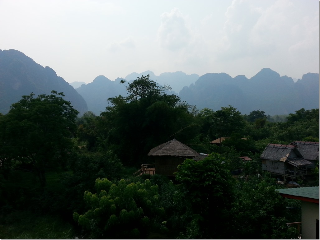 View from our hotel in Vang Vieng.