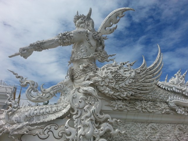 Up close view of the White Temple.