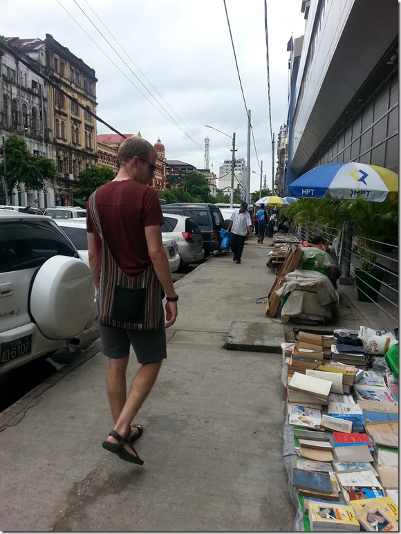 sidewalks in Yangon
