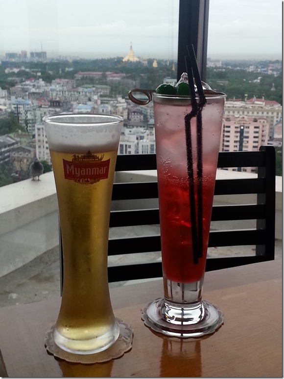 Drinks at the top of Sakura Tower.